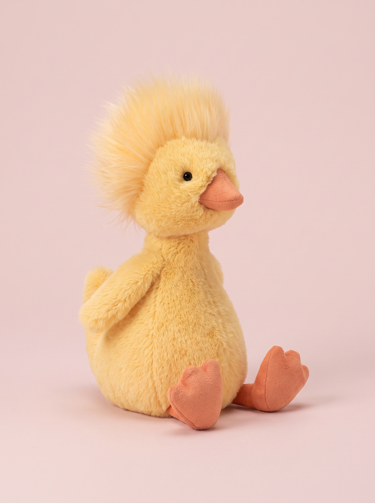 Yellow Duckling Plush Toy angled studio view