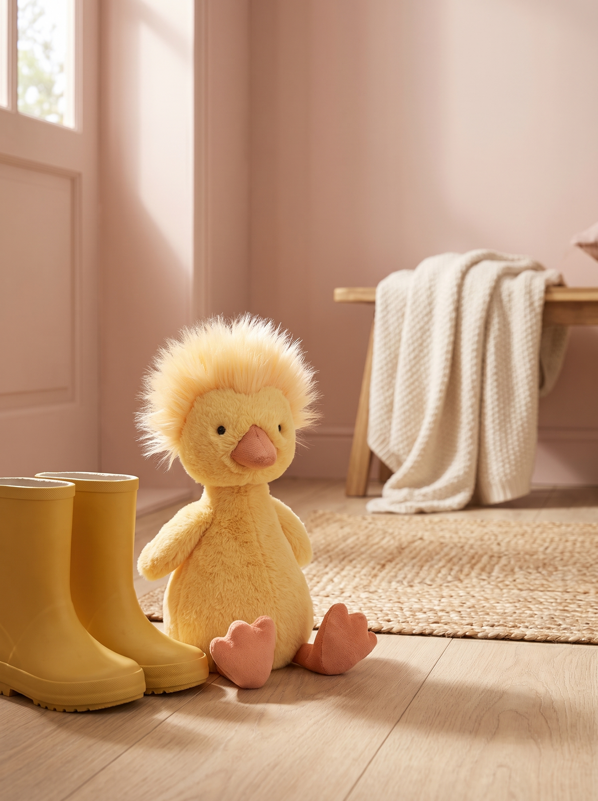 Yellow Duckling Plush Toy lifestyle scene